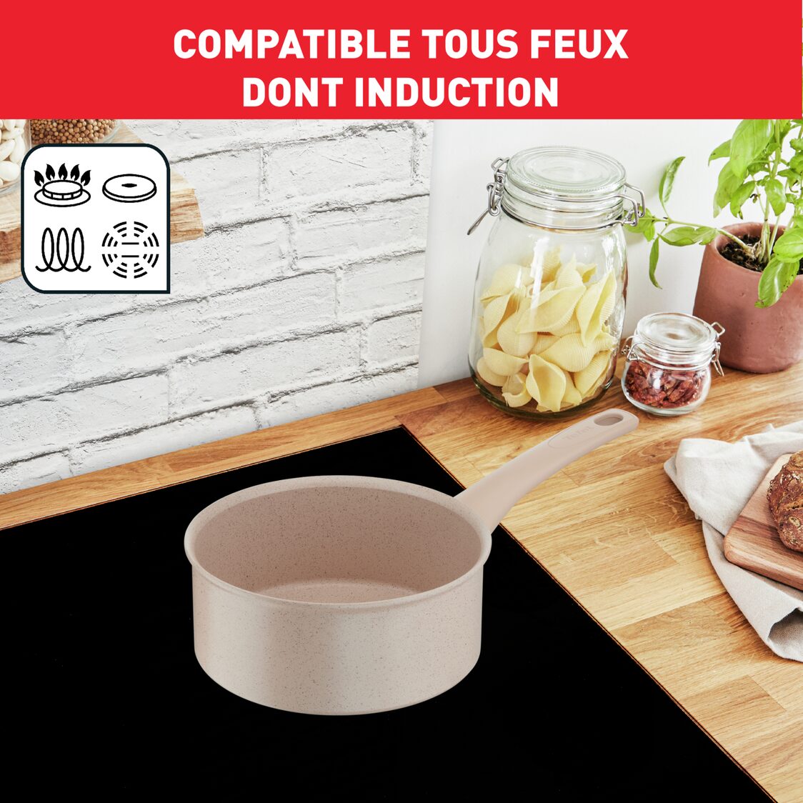 Tefal Delight Induction Sauce Pan 16cm - No Lid (G29328)