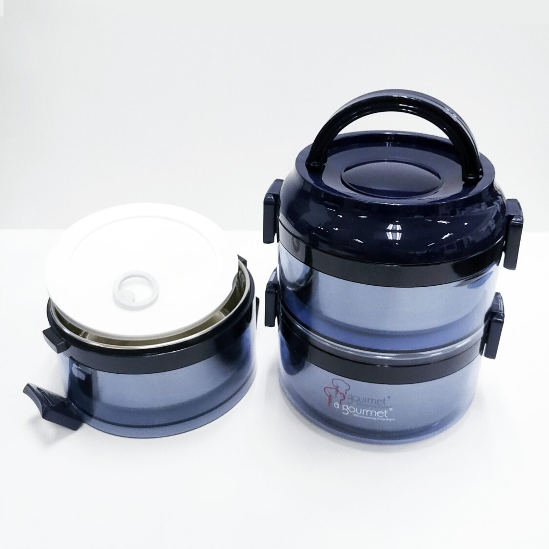 La Gourmet Pack To Go 2.35L 3-Tier Carrier With Removeable S/S Inner Bowl -Deep Blue LGPG397607