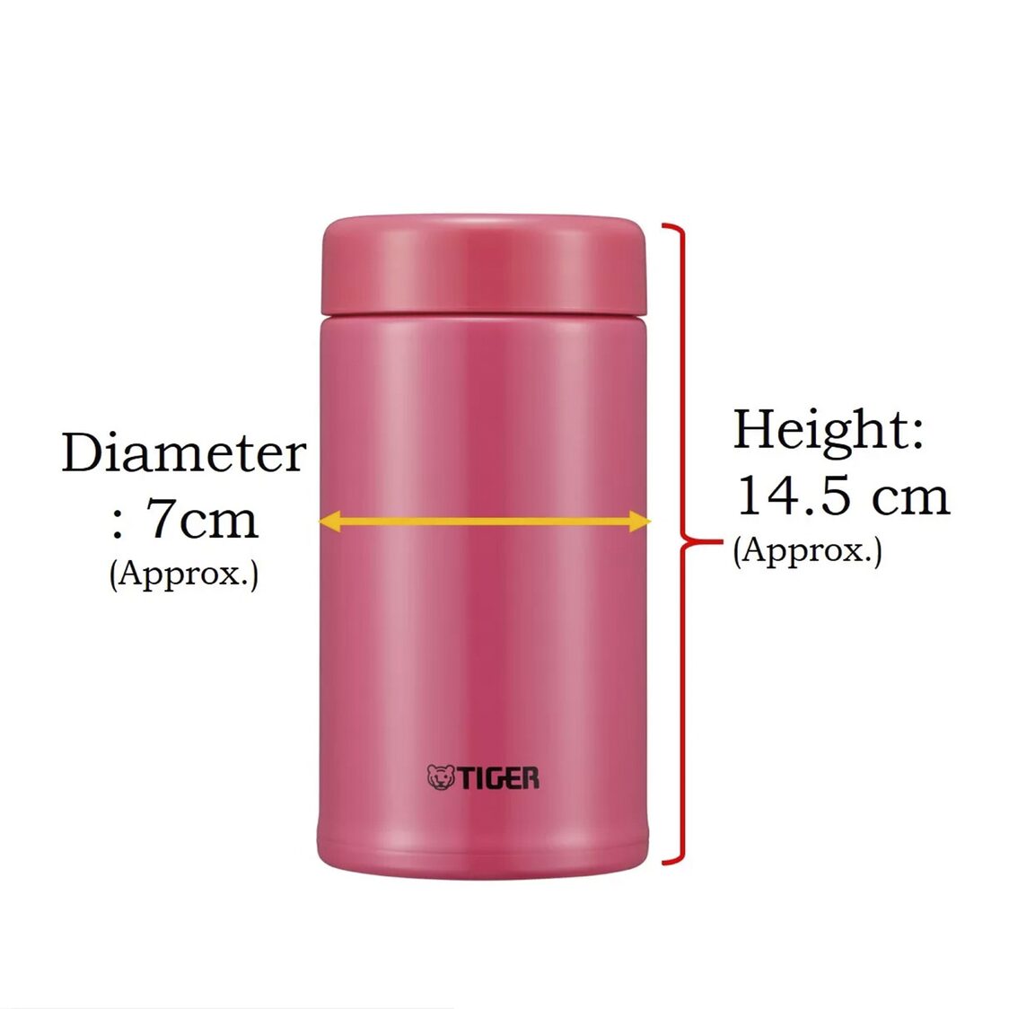 TIGER Double Stainless Steel Mug with Tea Strainer 360ml - Pink (MCA-T360 PI)