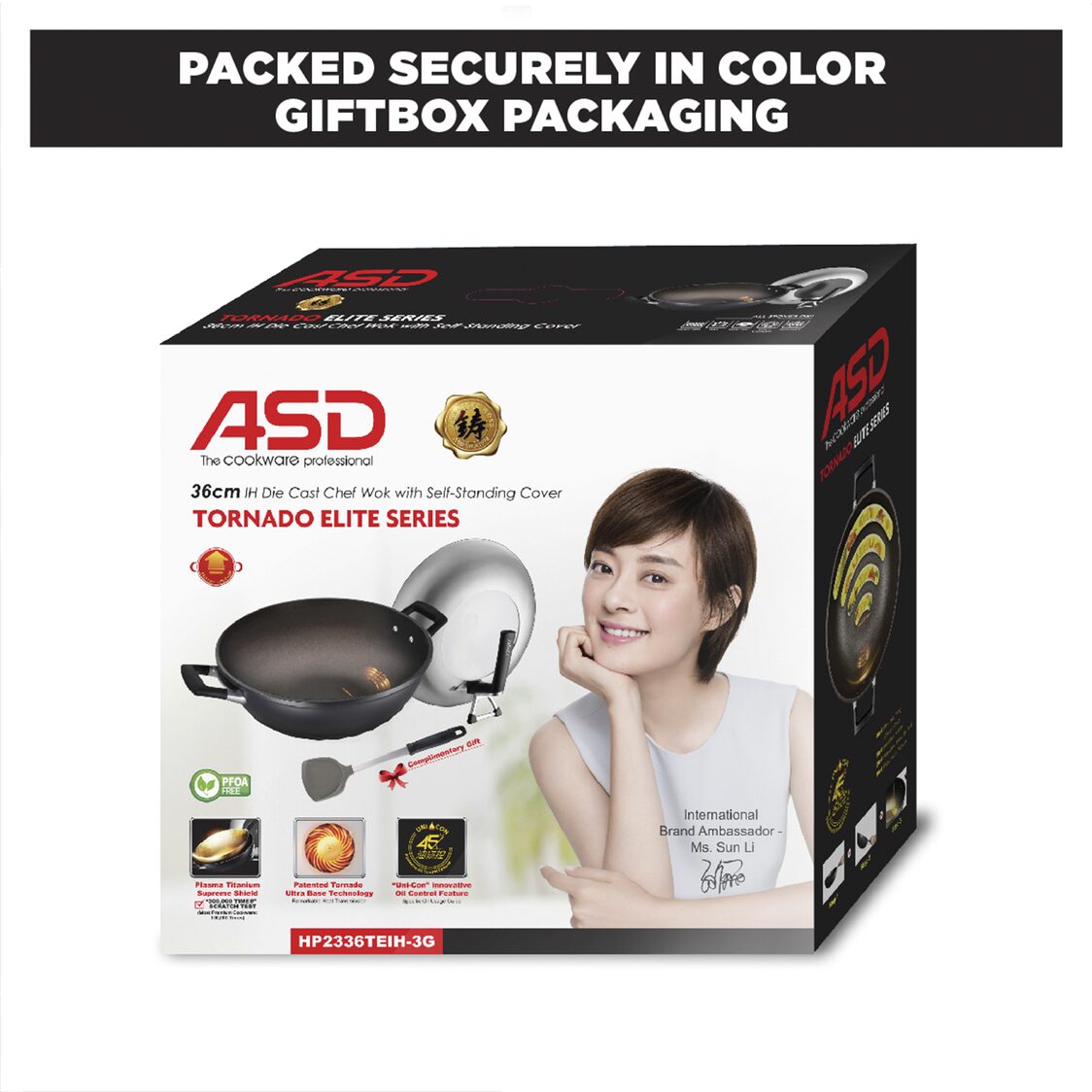 ASD Tornado Elite IH Die Cast Non-Stick Chef Wok 36cm (HP2336TEIH-3G)