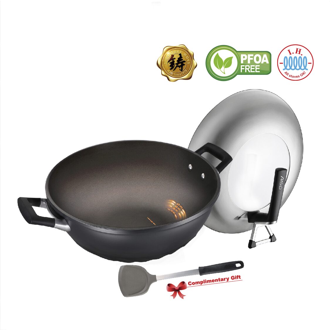 ASD Tornado Elite IH Die Cast Non-Stick Chef Wok 36cm (HP2336TEIH-3G)