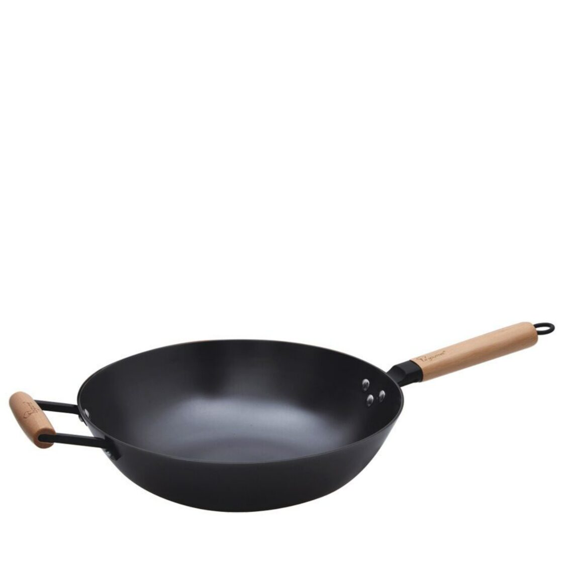 La Gourmet 30cm Nitriding Open Wok (LGMCWCI347664) + Free Shogun 18cm Cleaver (Worth $69.90) (LGSNKE414908)