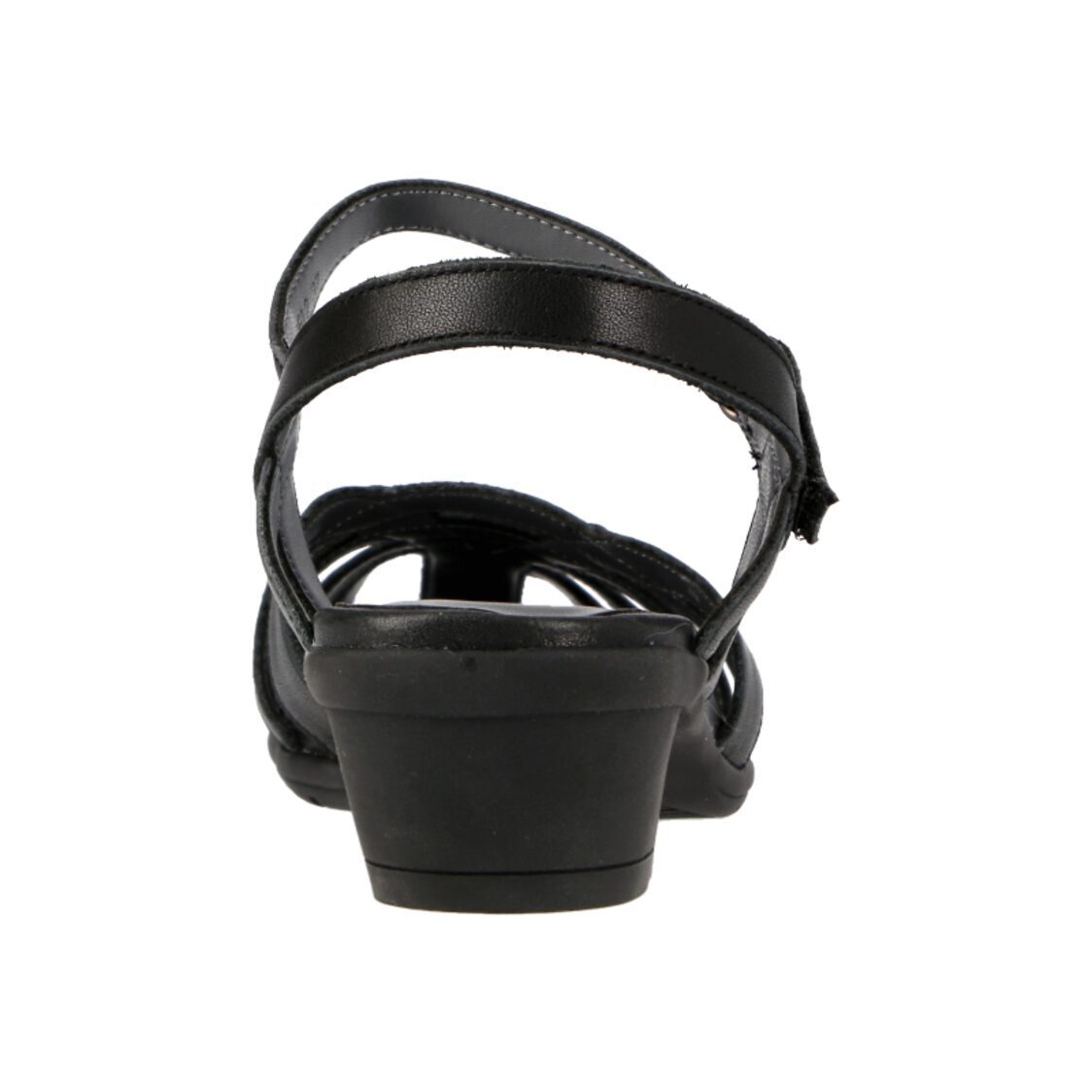 Barani Leather Heeled Sandals with Back Strap (Short) 19612 Black