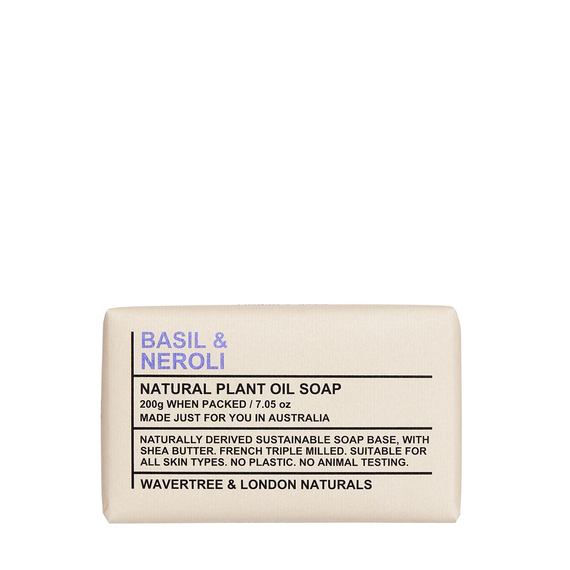 Wavertree & London Basil & Neroli Soap Bar 200g