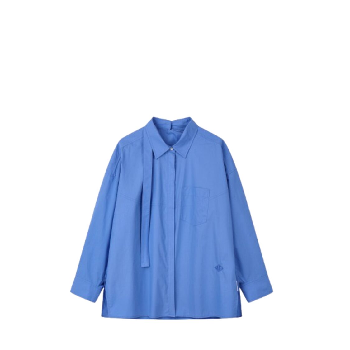 Voice Of Voices Cotton Solid Blouse Blue