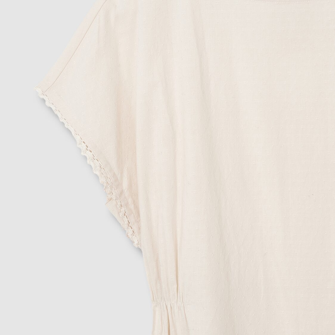 Jaju Women Eyelet Dobby Short Sleeve Pajama Dress Pink