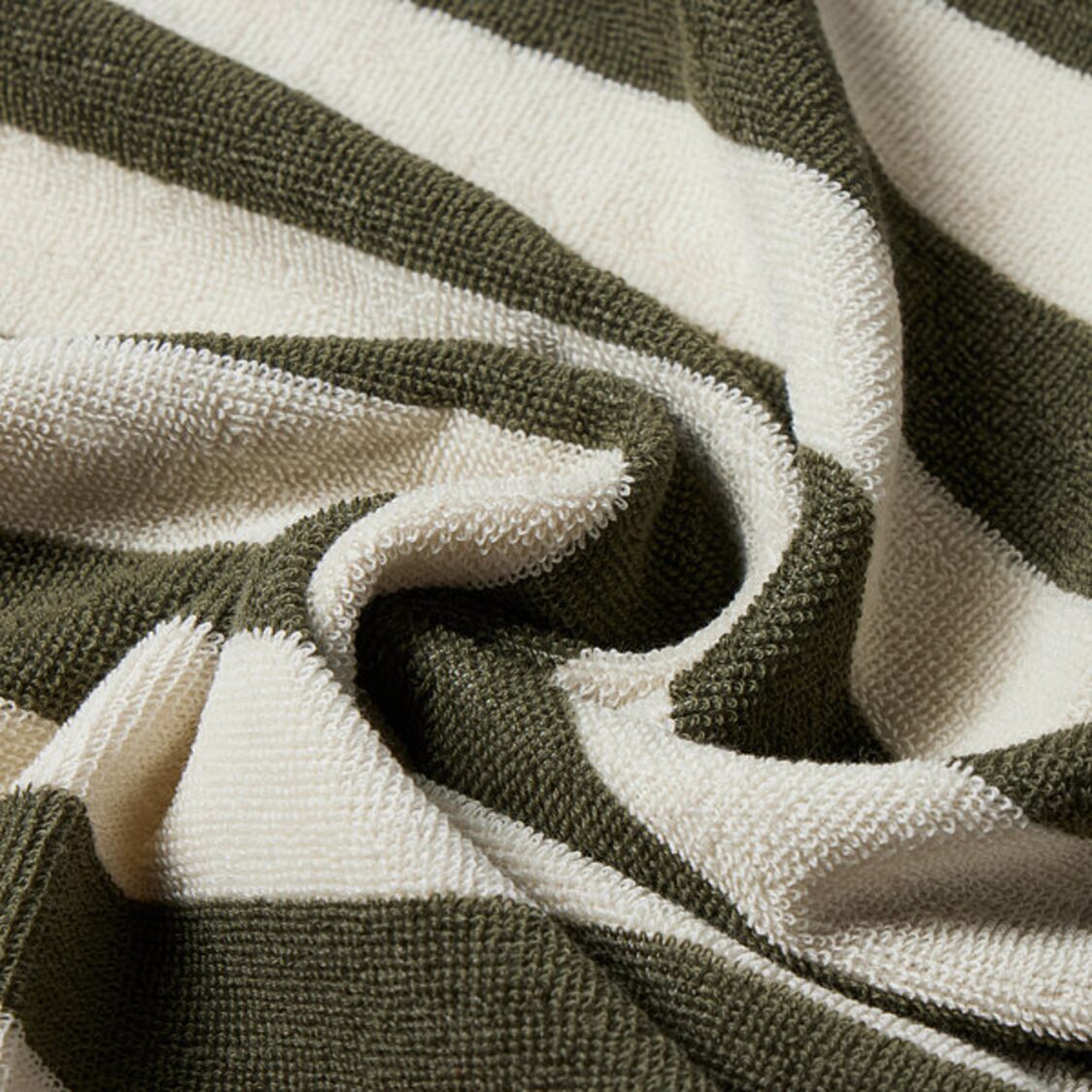 Jaju Stripe Cotton Bath Towel Khaki