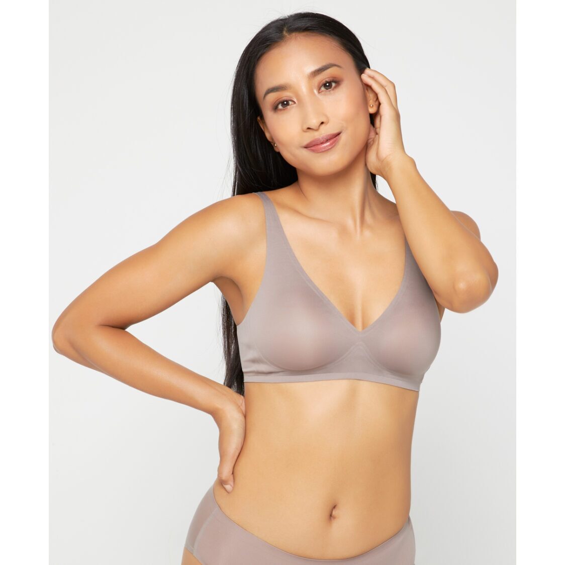 Pierre Cardin Next To Skin Seam Free Plunge Bralette Brown 209-2929