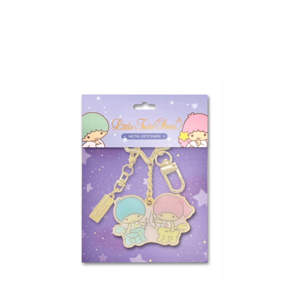 The Singapore Mint Sagittarius Little Twin Stars Horoscope 24K Gold-Plated Keychain with 24K GP Charm