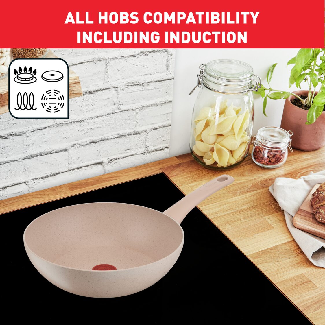 Tefal Delight Induction Wok Pan 28cm (G29319)