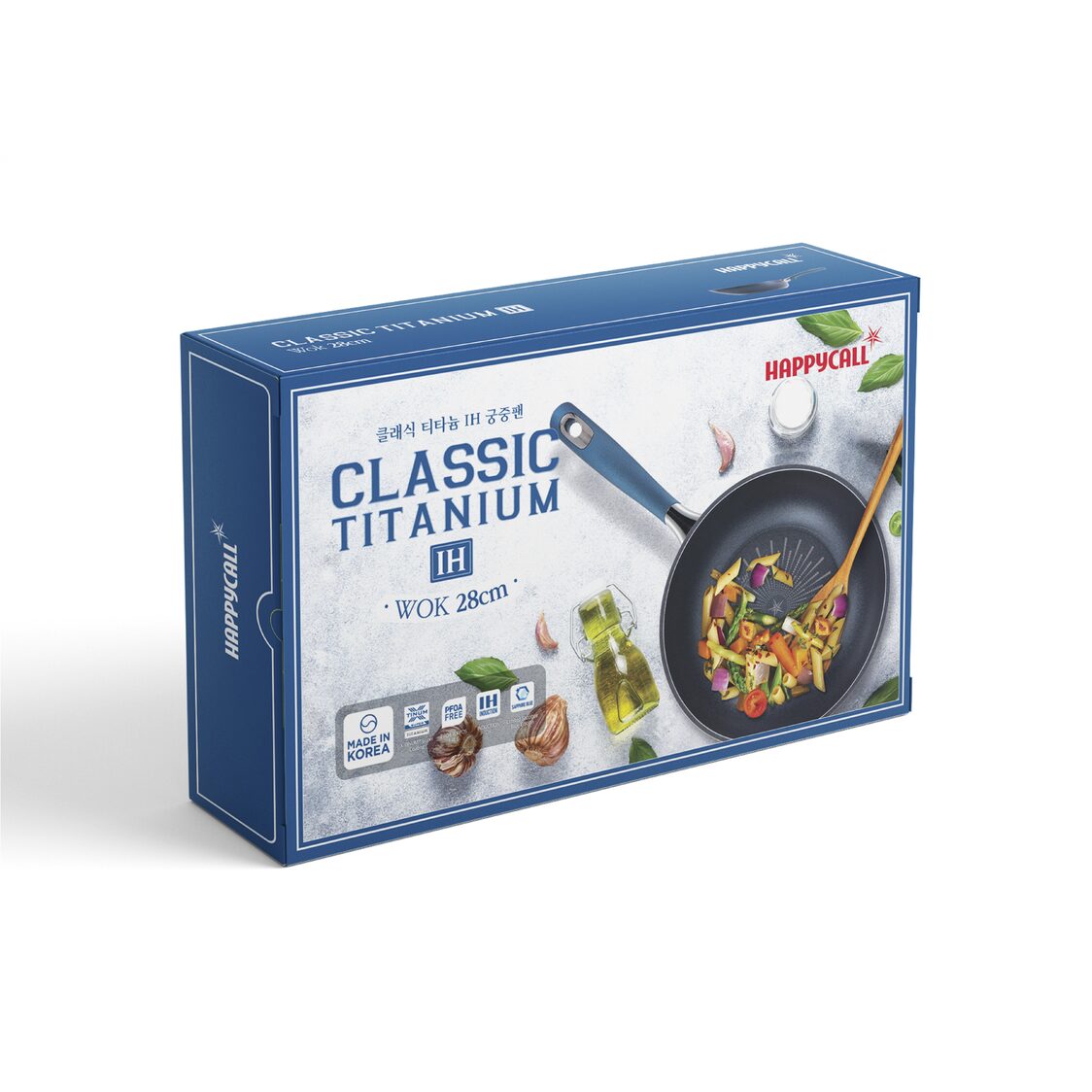 HAPPYCALL Classic Titanium IH 28cm Die Cast Wok Pan (Made in Korea, 3001-0238)