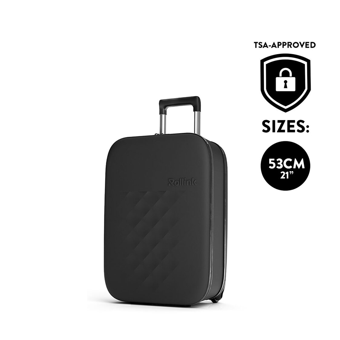 Rollink VEGA II Flex 21" Collapsible Carryon Suitcase - Black
