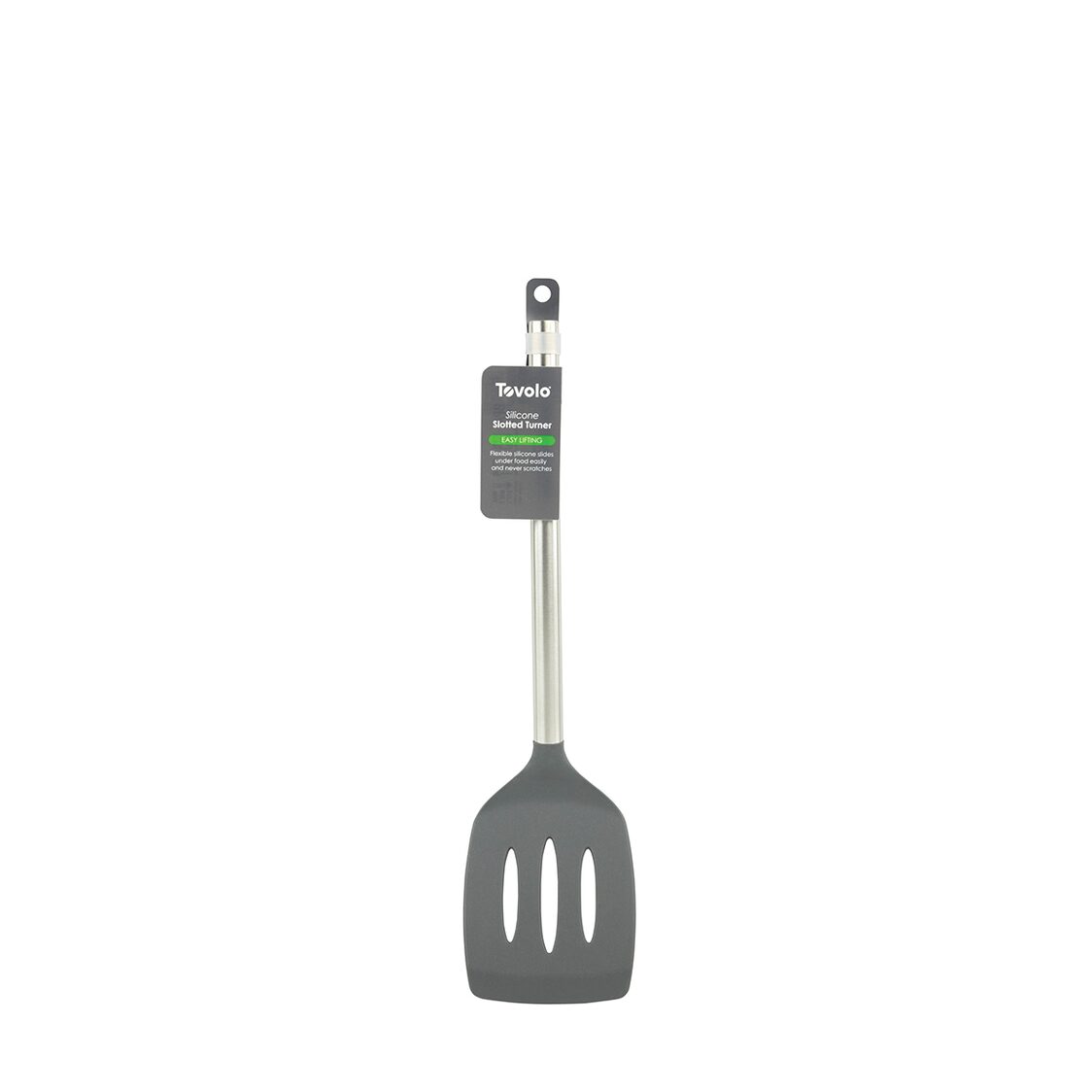 Tovolo Silicone Slotted Turner with Stainless Steel Handle