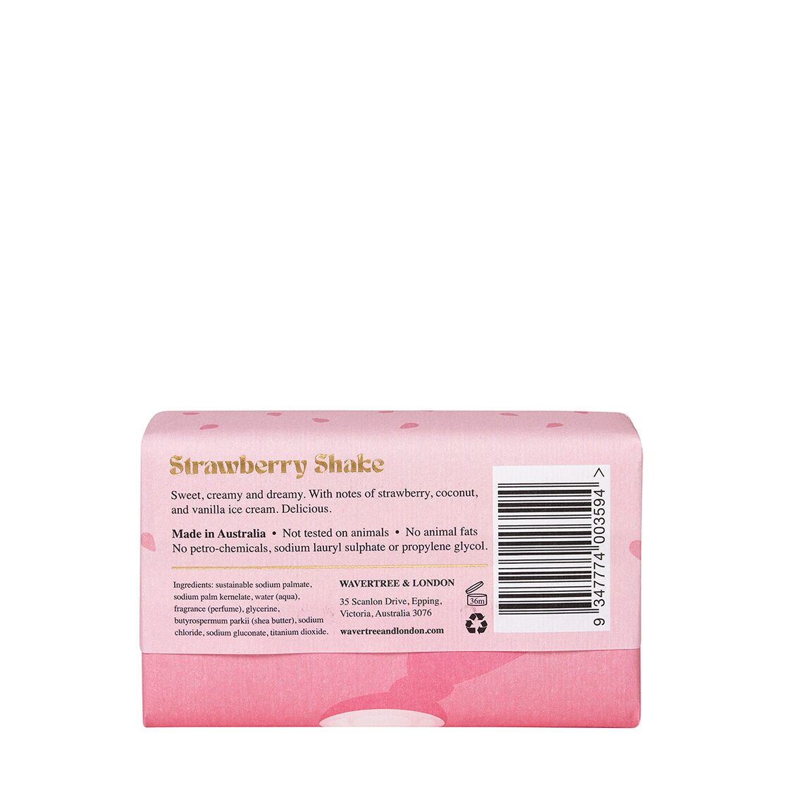 Wavertree & London Strawberry Shake Soap Bar 200g