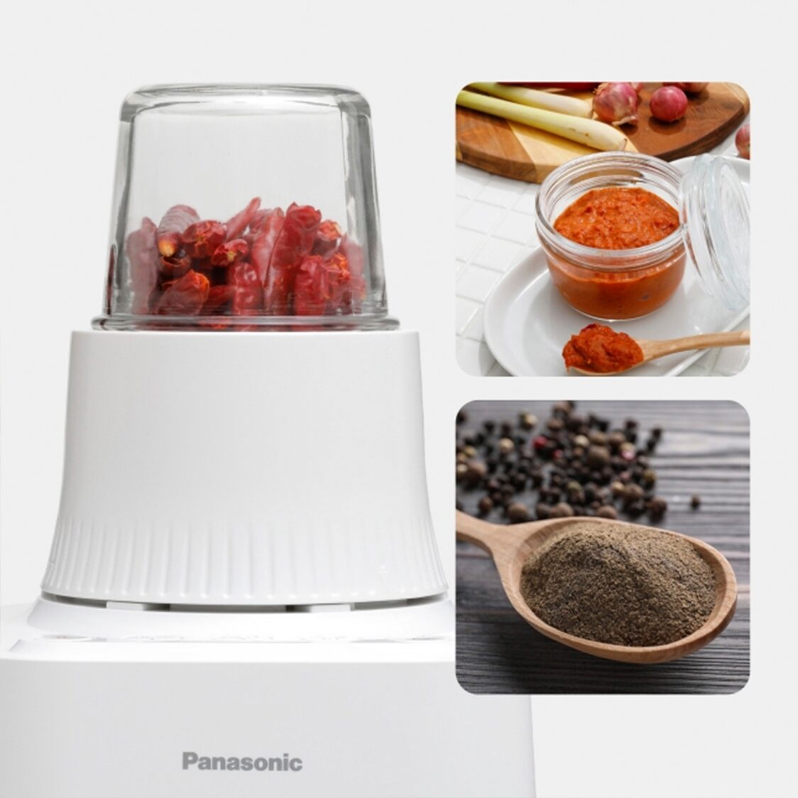 PANASONIC Glass Jar Blender With Dry Mill & Chopper 2.0L 700W(MX-MG53C1CSP)