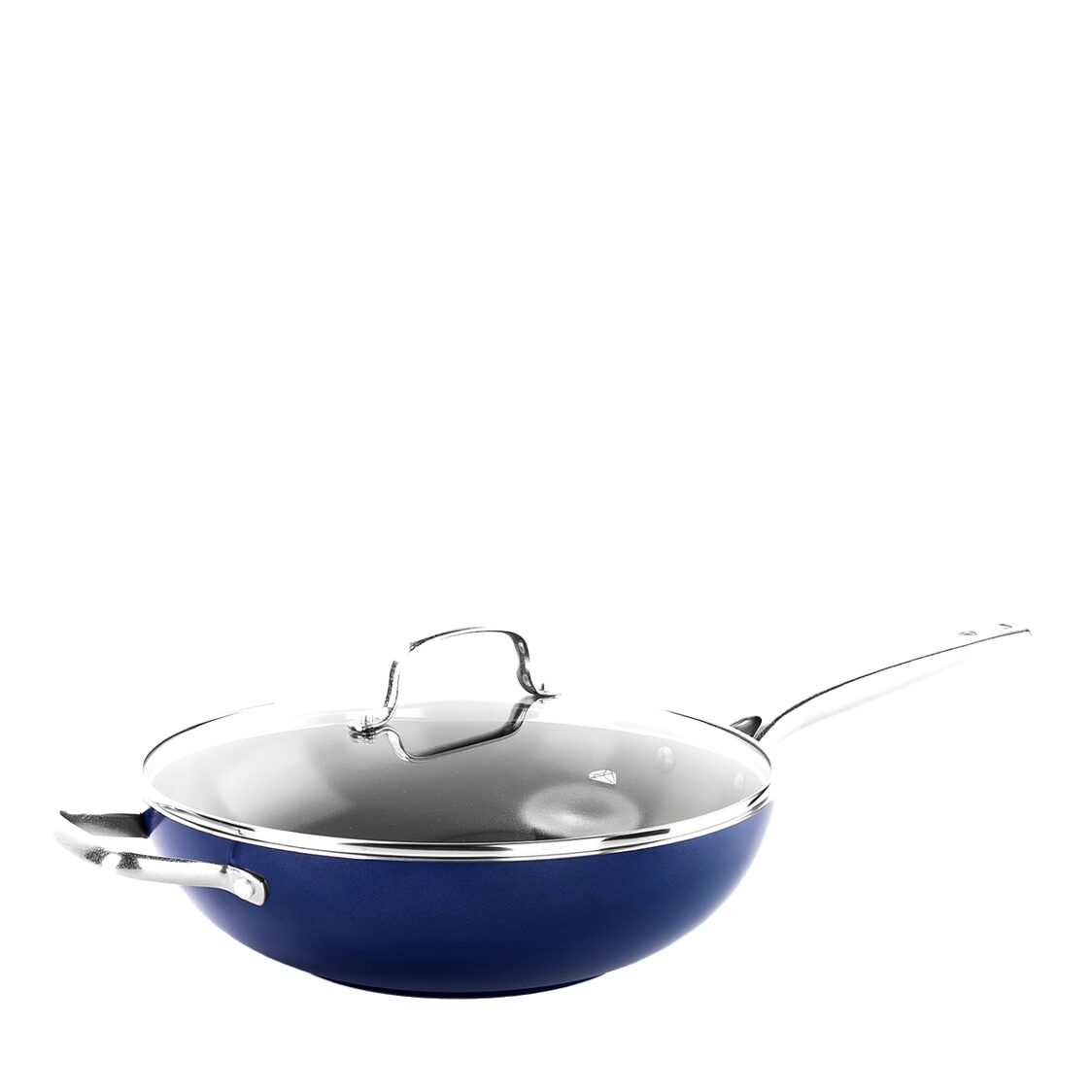 La Gourmet Blue Diamond 32cm Wok With Cover - Inner Ceramic Non Stick Coating