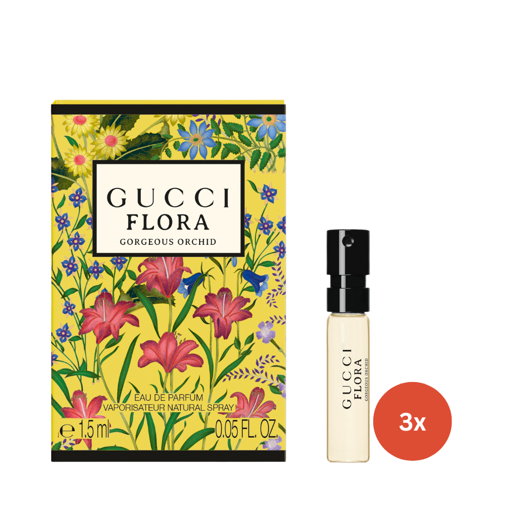 Gucci Flora Gorgeous Orchid EDP 1.5ml Vial x3
