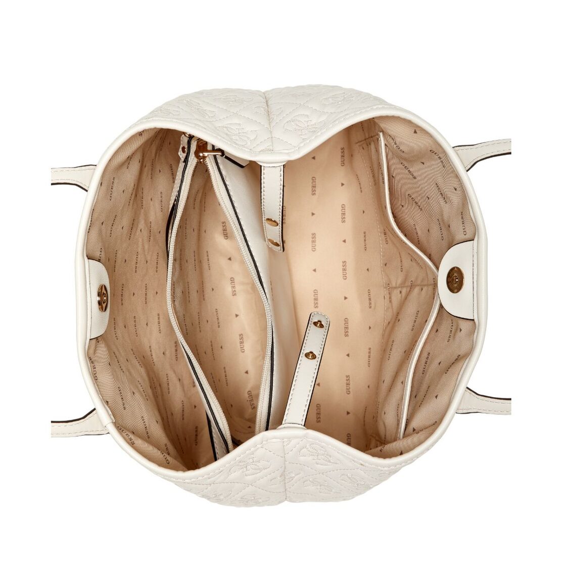 Guess Adelasia 2 In 1 Tote - Off White