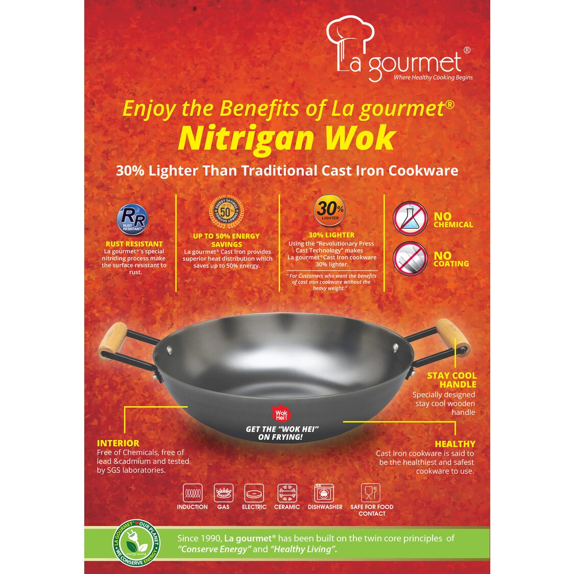 La Gourmet Nitrigan Cast Iron Frypan 20cm 367488