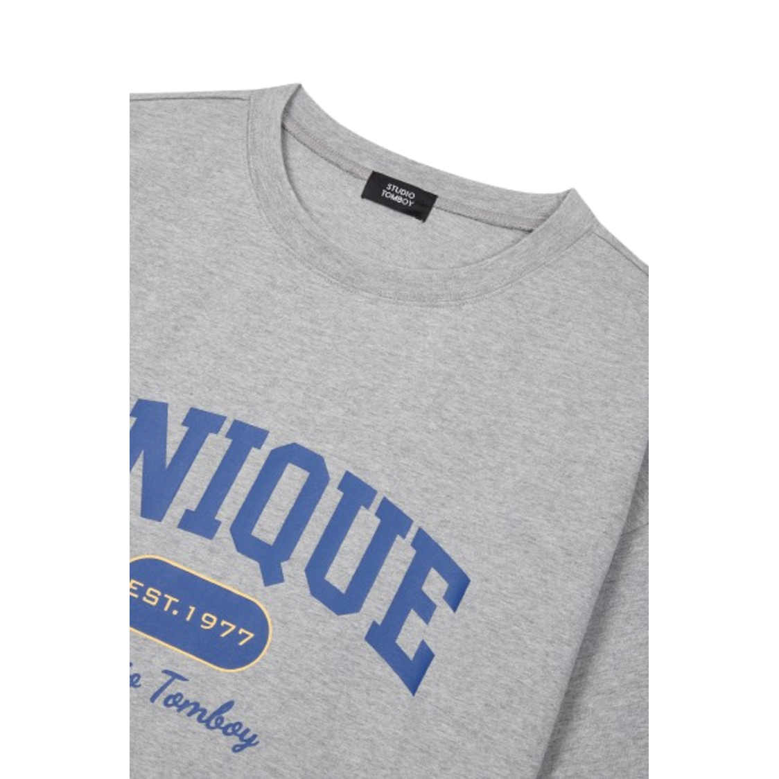 Studio Tomboy Unique Printed T-Shirt Mellange Grey