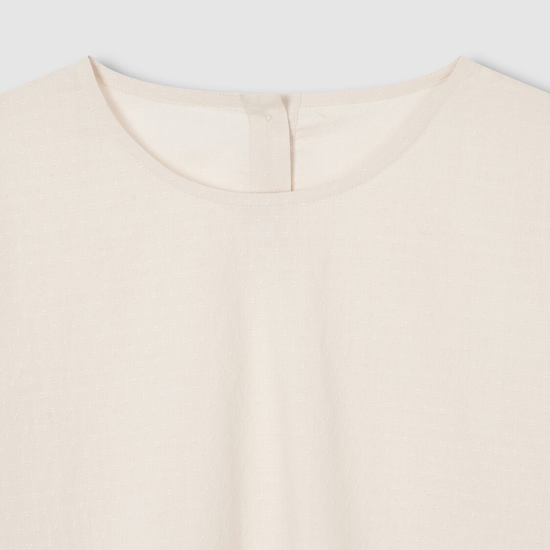 Jaju Women Eyelet Dobby Short Sleeve Pajama Shirt Pink