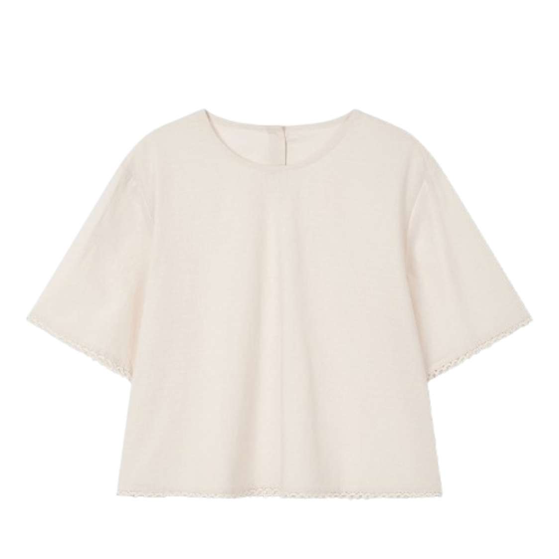 Jaju Women Eyelet Dobby Short Sleeve Pajama Shirt Pink