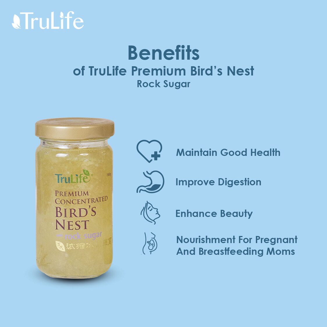 TruLife Premium Concentrated Bird's Nest Sugar-Free (160g)