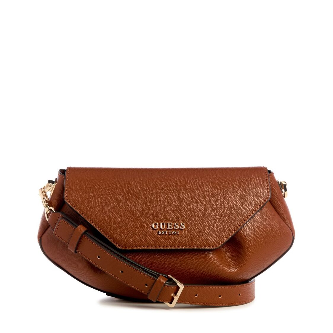 Guess Amorette Flap Crossbody, Cognac