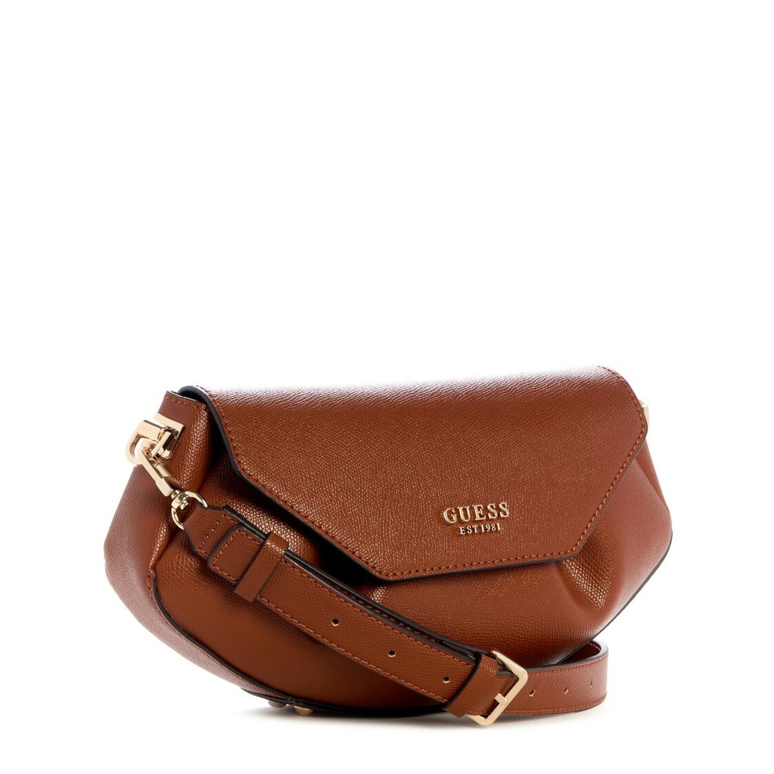 Guess Amorette Flap Crossbody, Cognac