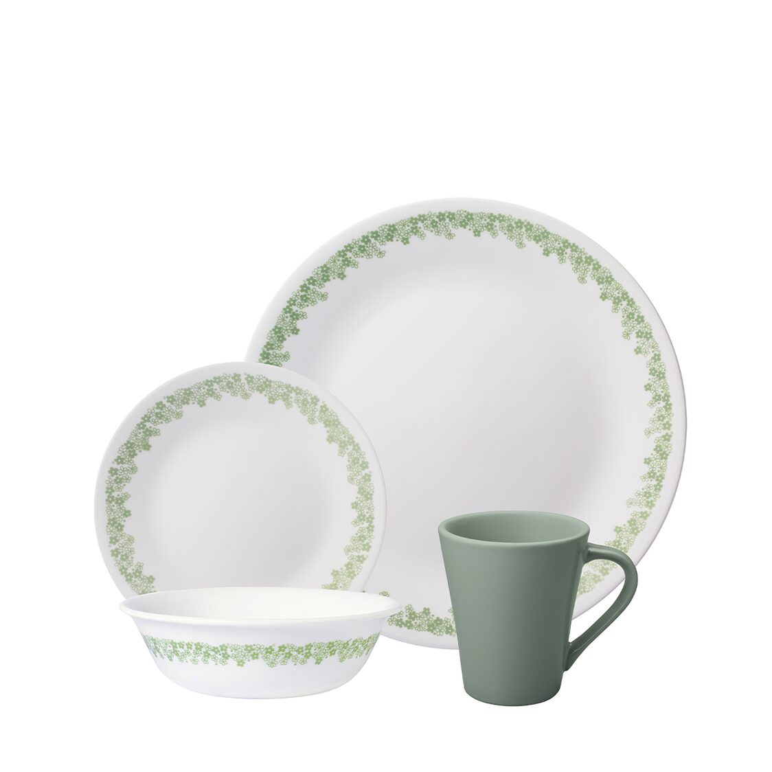 Corelle 16pc Dinner Set – Spring Blossom Mint