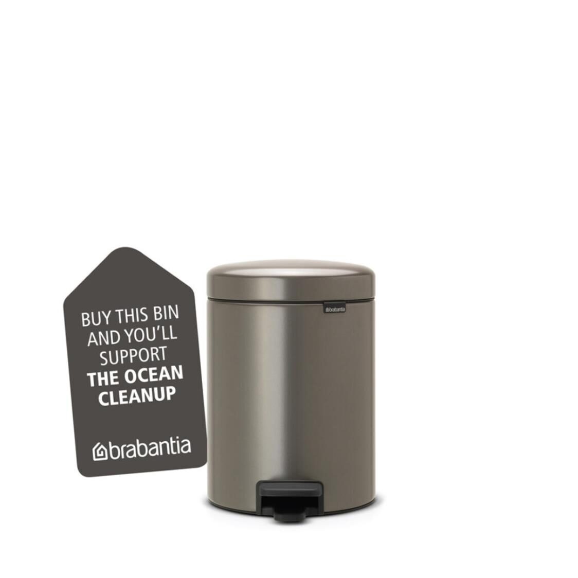 Brabantia Pedal Bin Newicon 5L Soft Closing - Platinum 112683