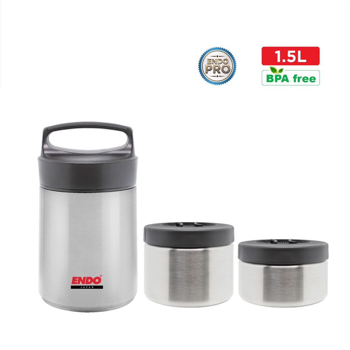 Endo-Pro Double Stainless Steel Thermal Food Carrier 1.5L (CX-4019)