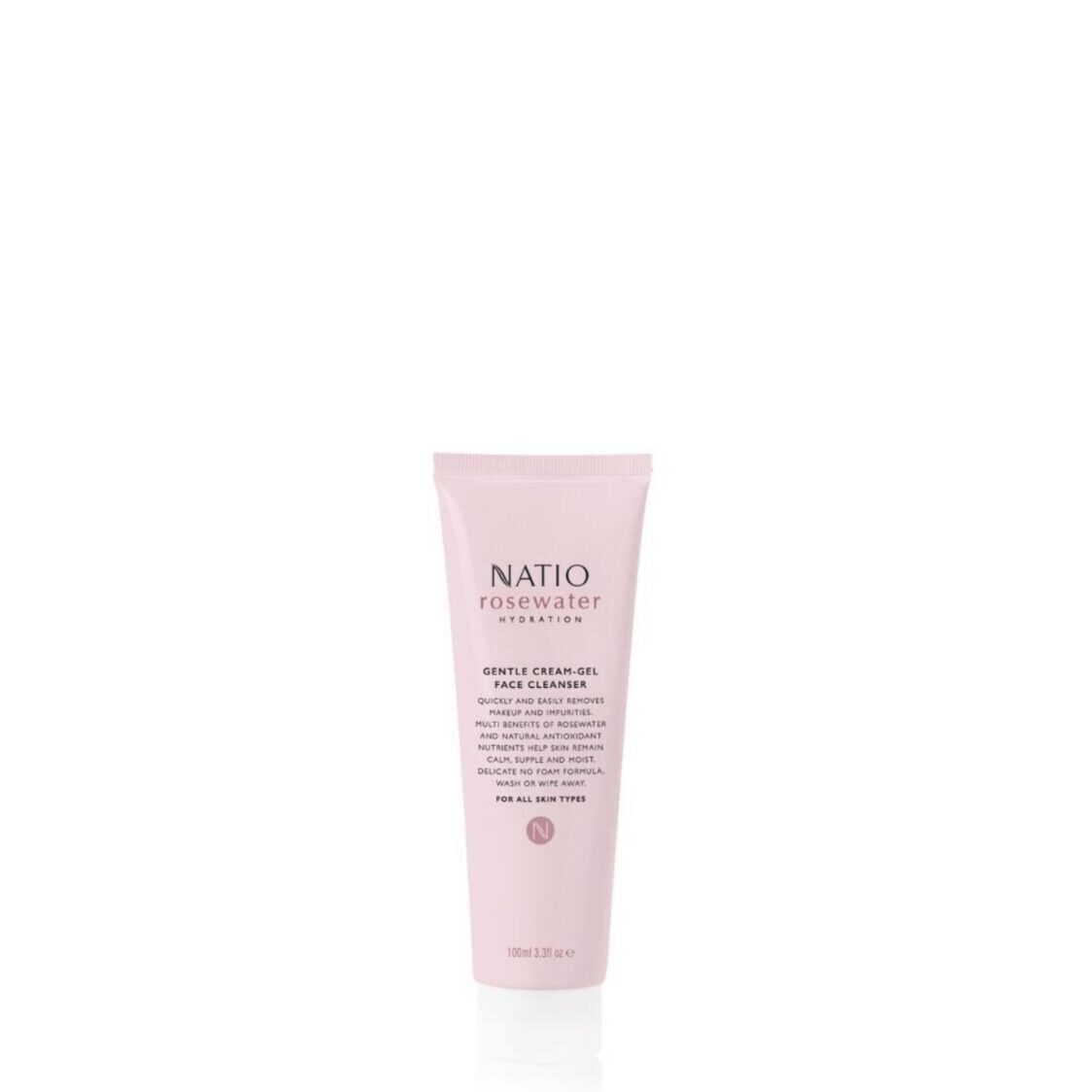 Natio Rosewater Hydration Gentle Cream-Gel Face Cleanser 100g