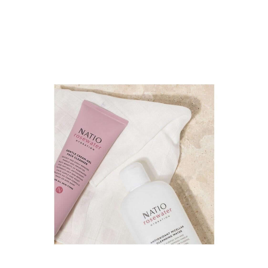 Natio Rosewater Hydration Gentle Cream-Gel Face Cleanser 100g