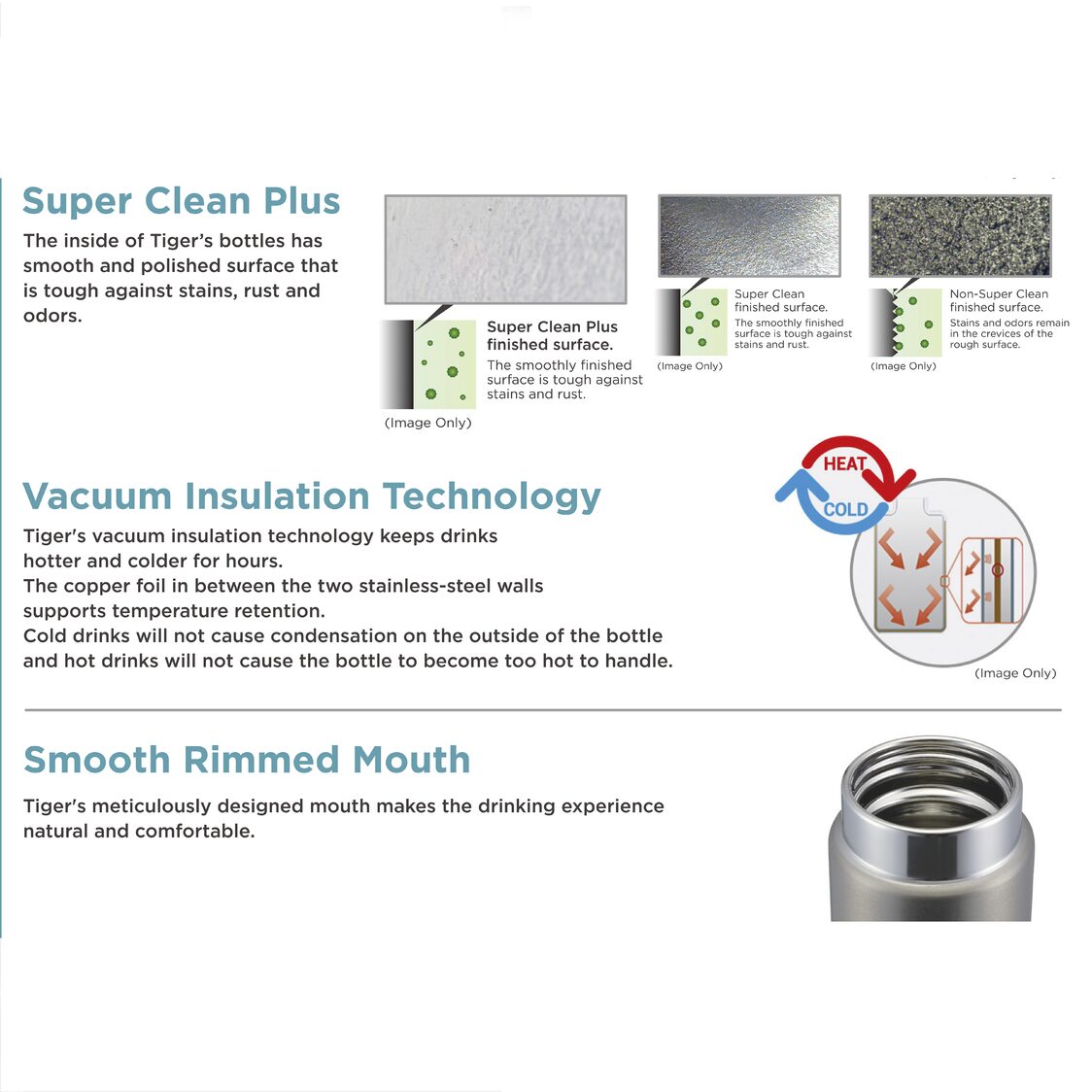 TIGER Double Stainless Steel Bottle 600ml - Matte Black (MCX-A601 KM)