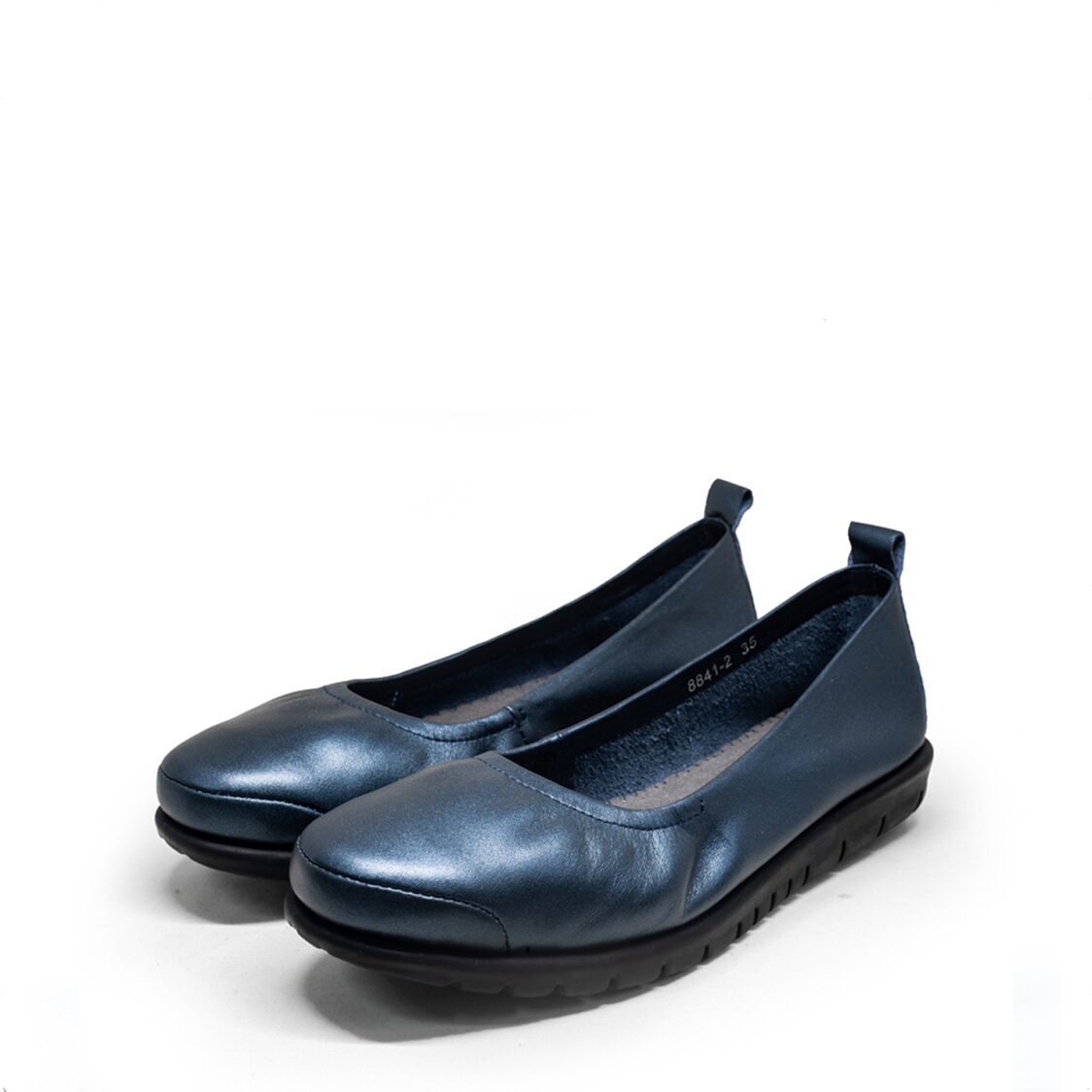 Barani 8841-2 Leather Pumps/Ballet Flats (Navy)