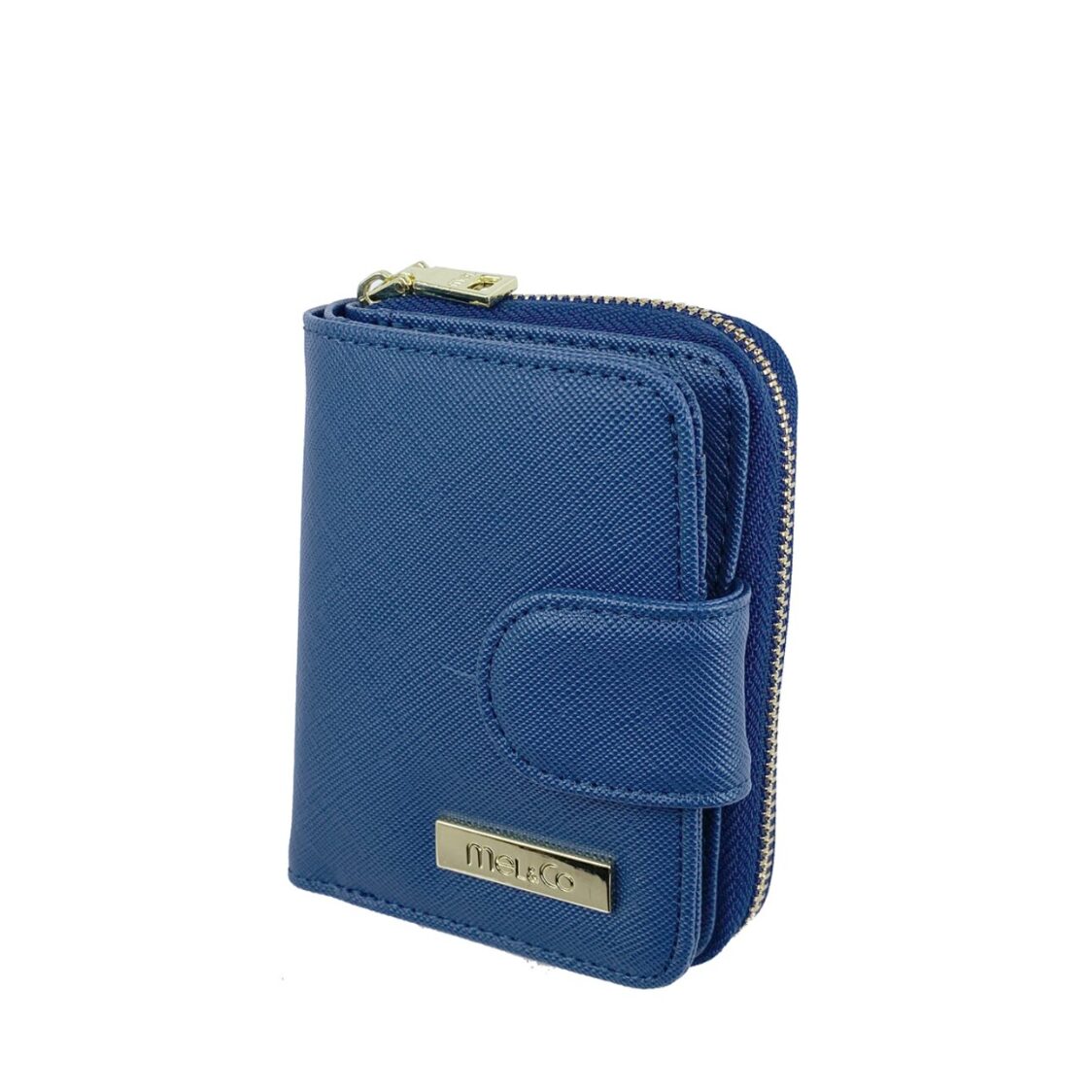 Mel&Co Saffiano Leatherette Key Holder with Zipped Gusset