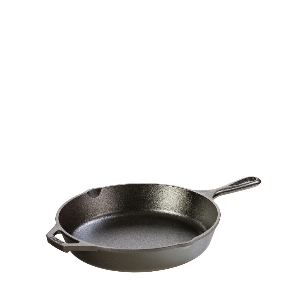 Lodge 10.25inch Seasoned Cast Iron Skillet + 8inch Cast Iron Antler Trivet + 10inch Scrub Brush + Scraper Set