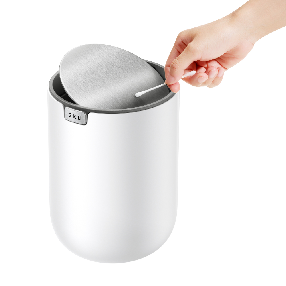 Eko 2.2L Table Top Trash Bin White (EK9206P-2.2L-WH)