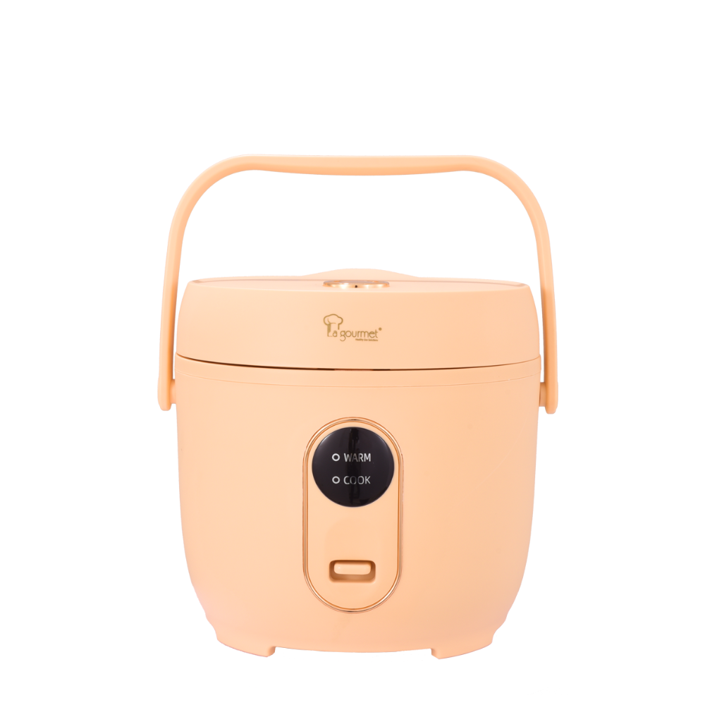 La Gourmet Peach Fuzz 0.8L Ceramic Rice Cooker + Sandwich / Waffle Maker