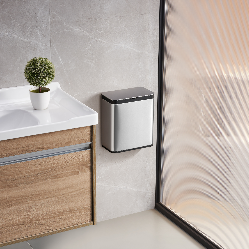 Eko 7L Stainless Steel Kitchen Bin With Pulled Lid (EK9008MMT-7L-BL)