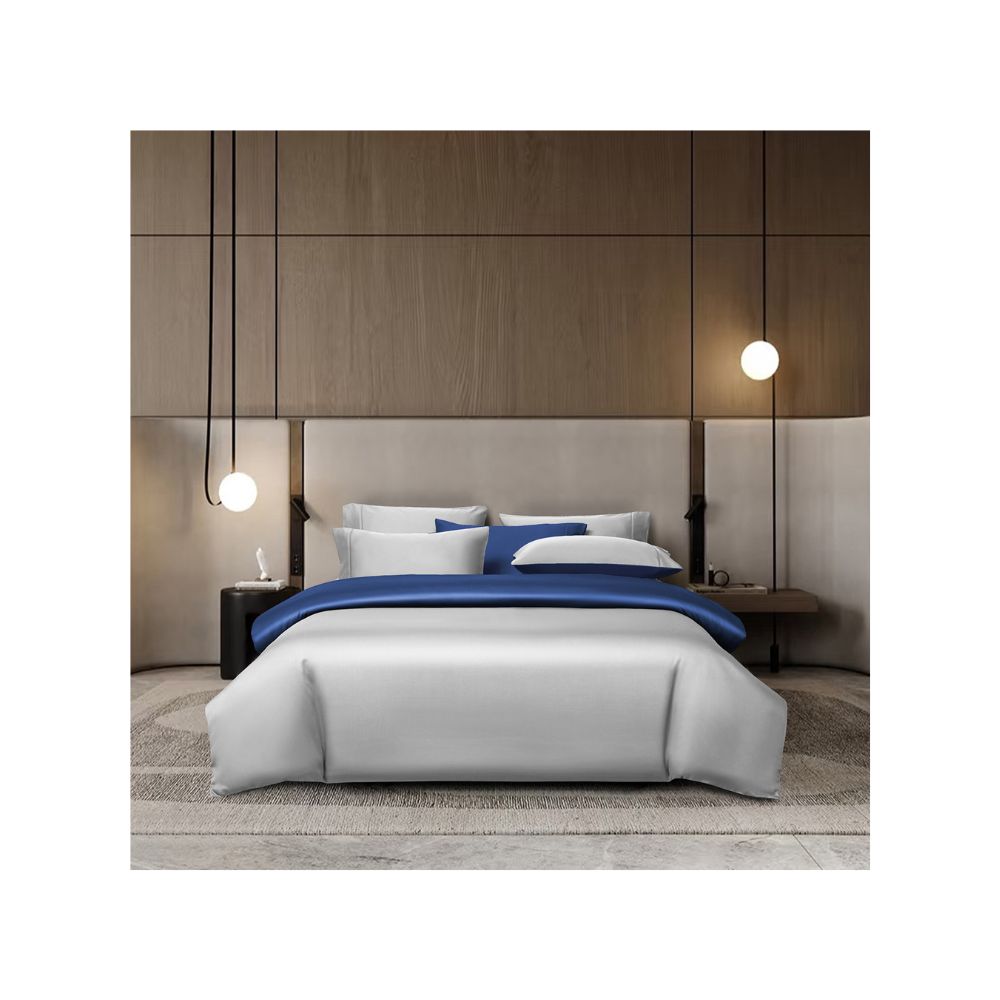 Canopy Creek Bed Set - Silver/Navy