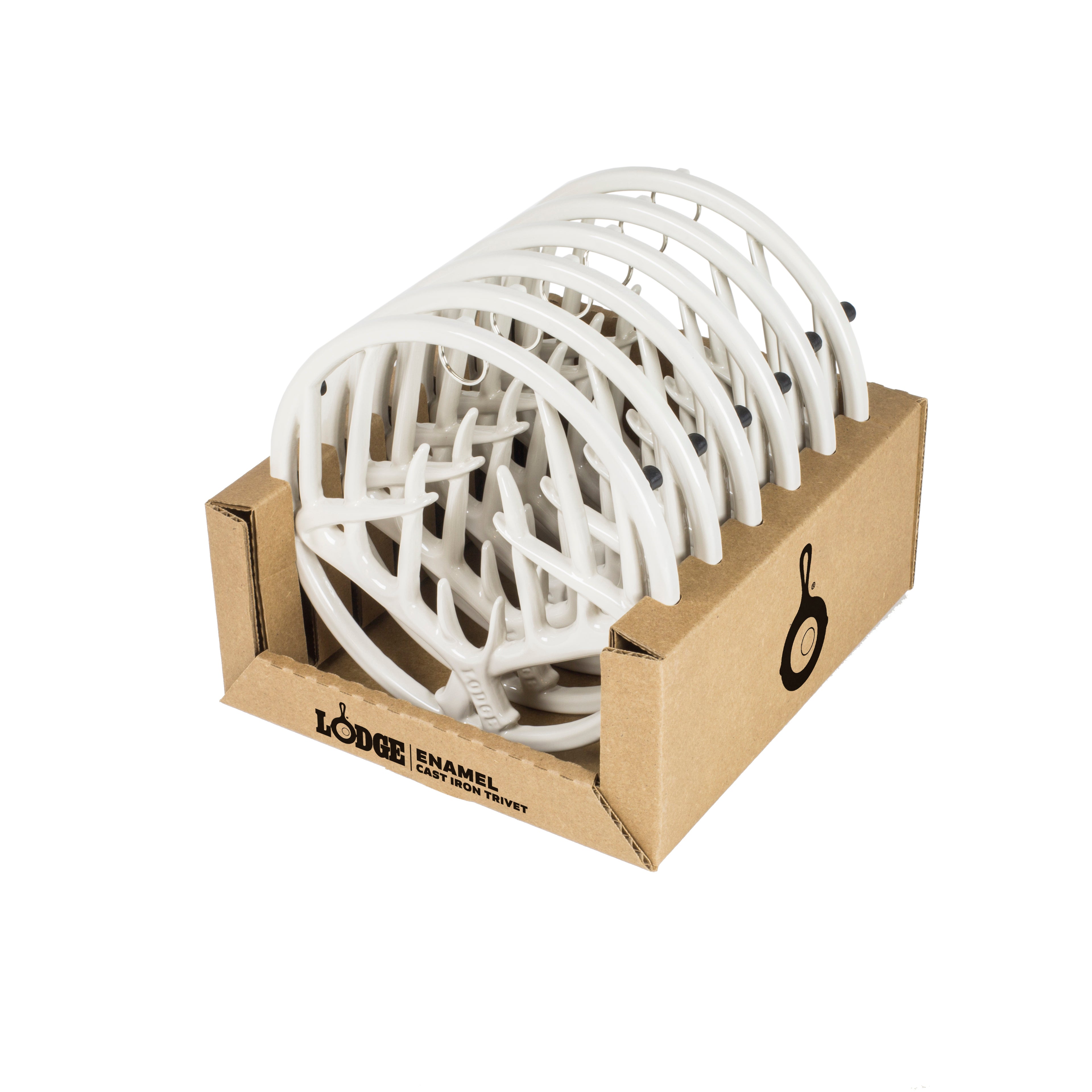 Lodge 10.25inch Seasoned Cast Iron Skillet + 8inch Cast Iron Antler Trivet + 10inch Scrub Brush + Scraper Set