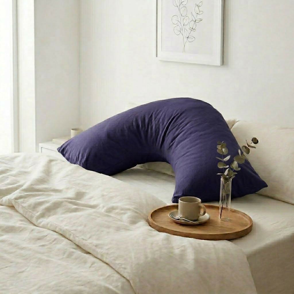 Rapee CUDDLE U™ V-Shape Pillow & Microfibre Cover Set – 75 x 75 cm – Smoke Purple