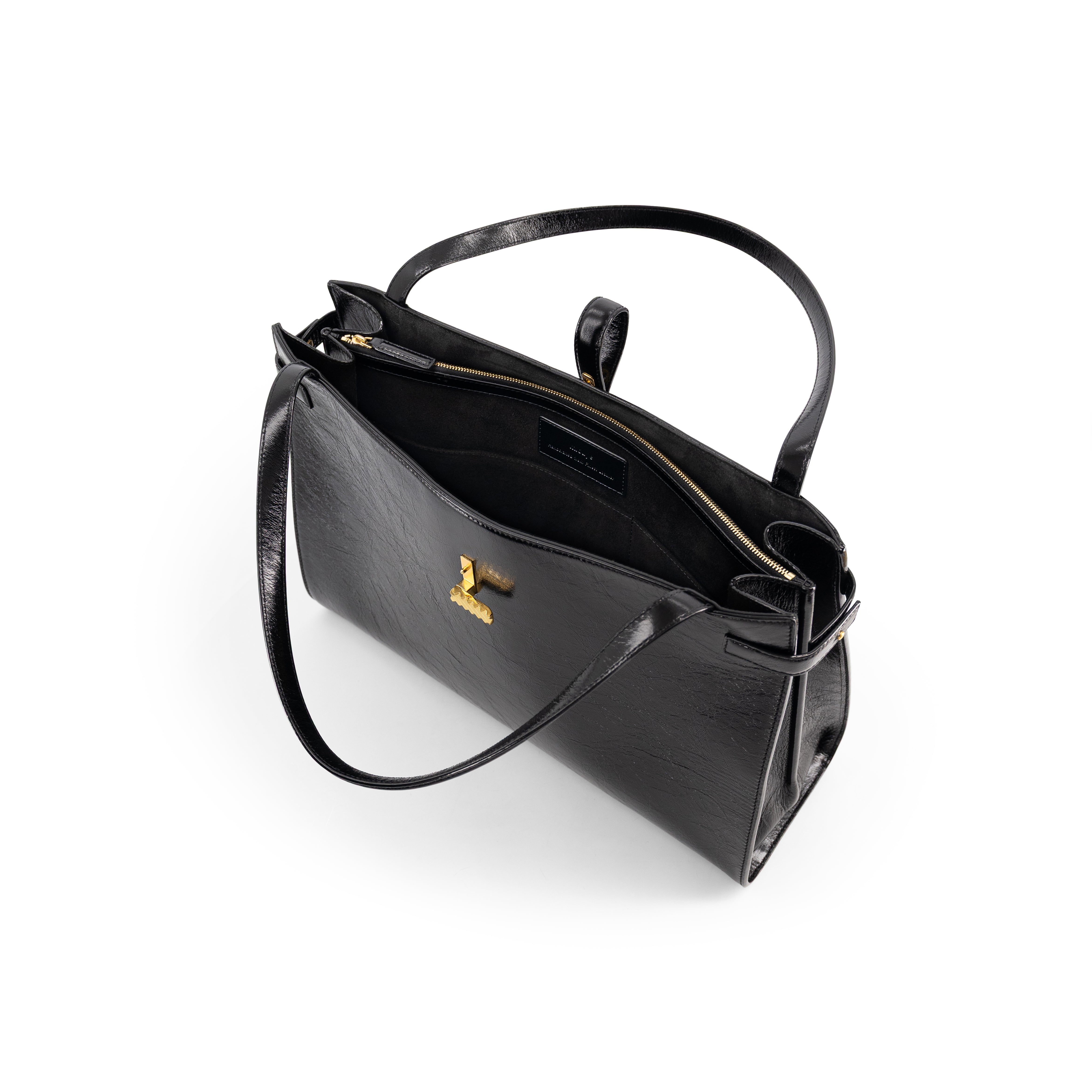 Mlouye Isla Tote Leather Crinkled Black