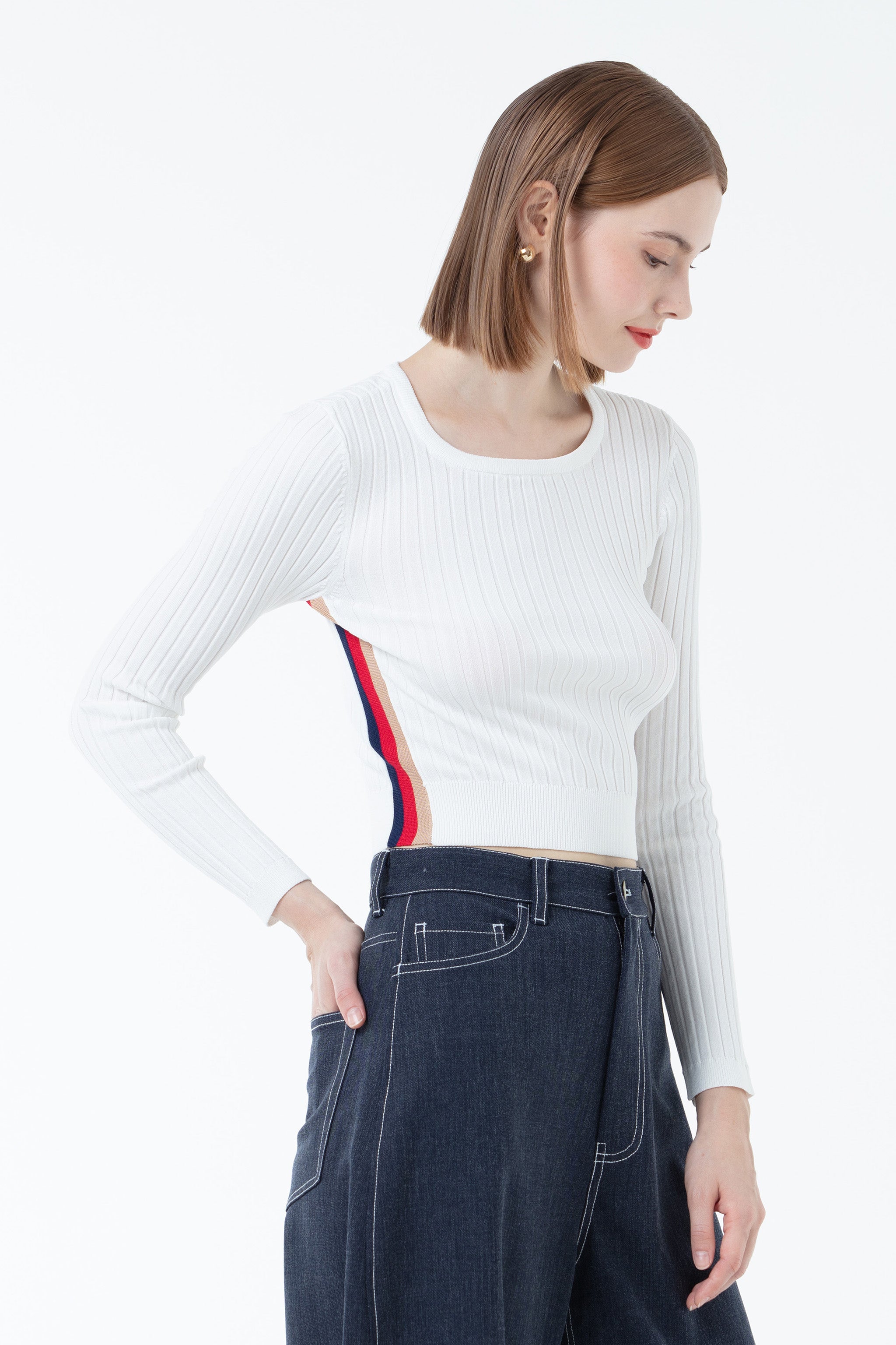 K/Woods Ribbed Cropped Sweater