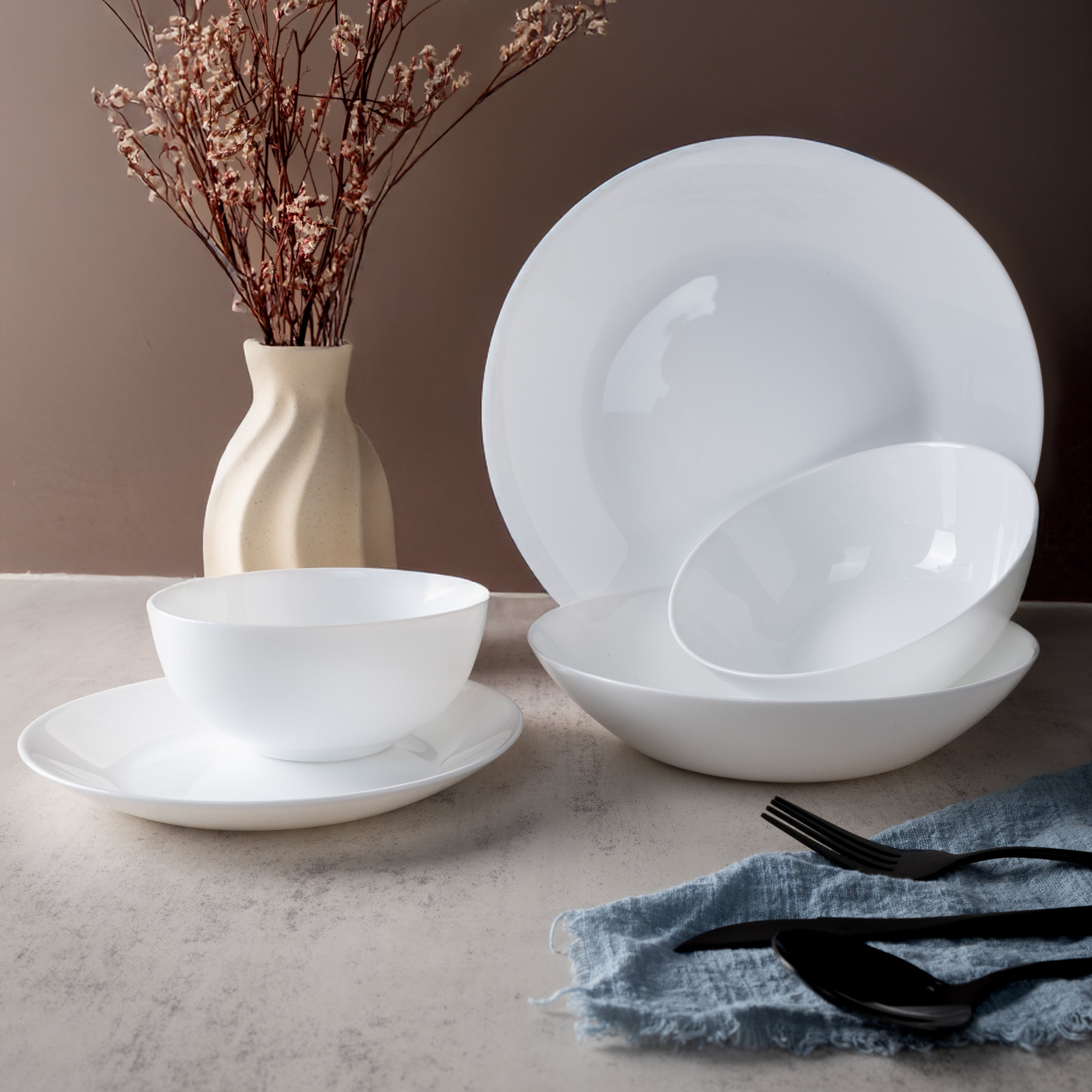 La Gourmet Pearl Luxe 10pcs Dinner Set - White