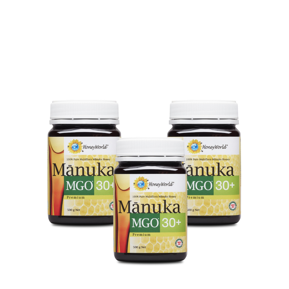 Honeyworld Manuka Honey MGO30+ 500g (3 Bottles)