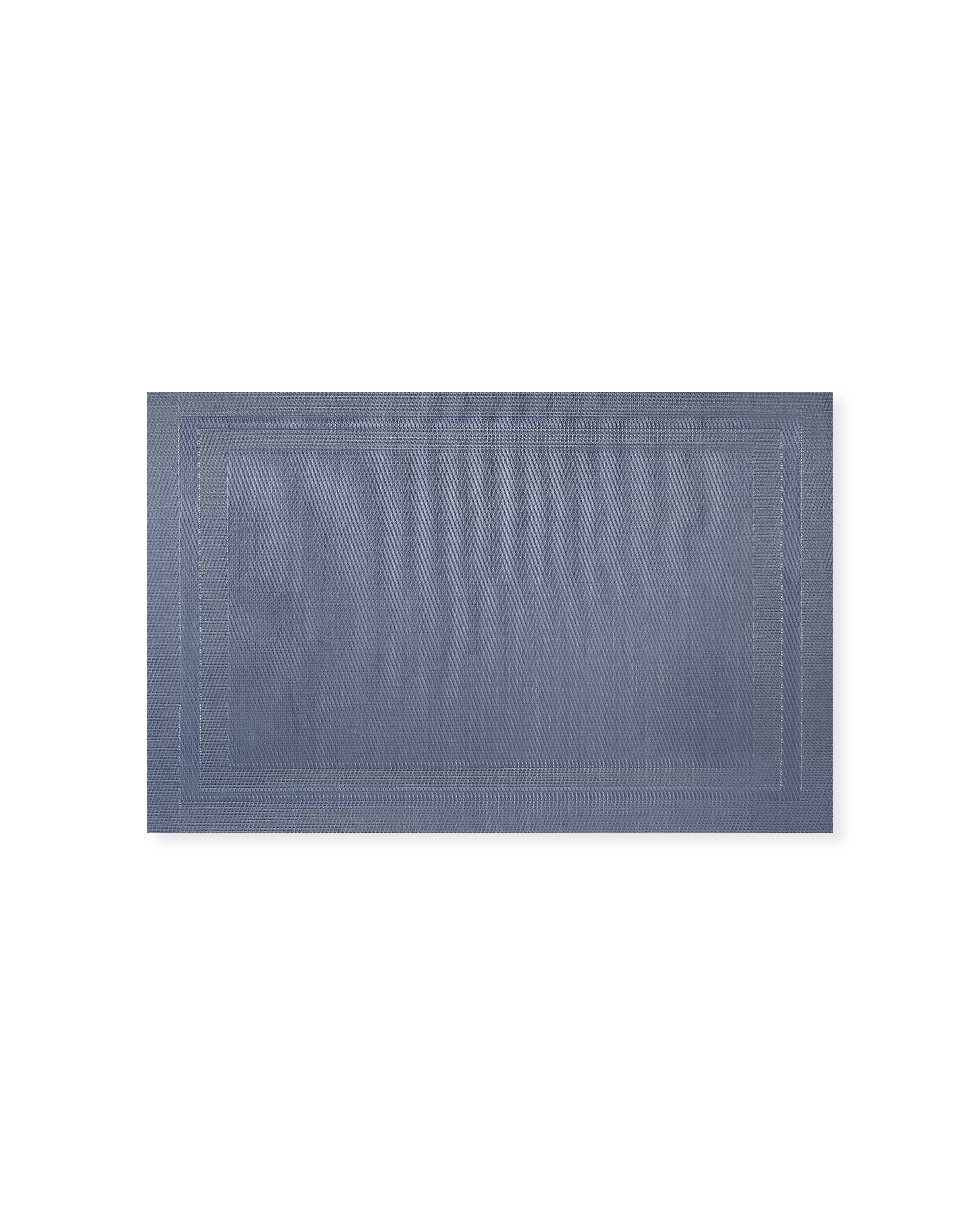 Rapee Cornice Woven Texilene Placemat – Tone on Tone Double Border Design – 30 x 45 cm – Denim