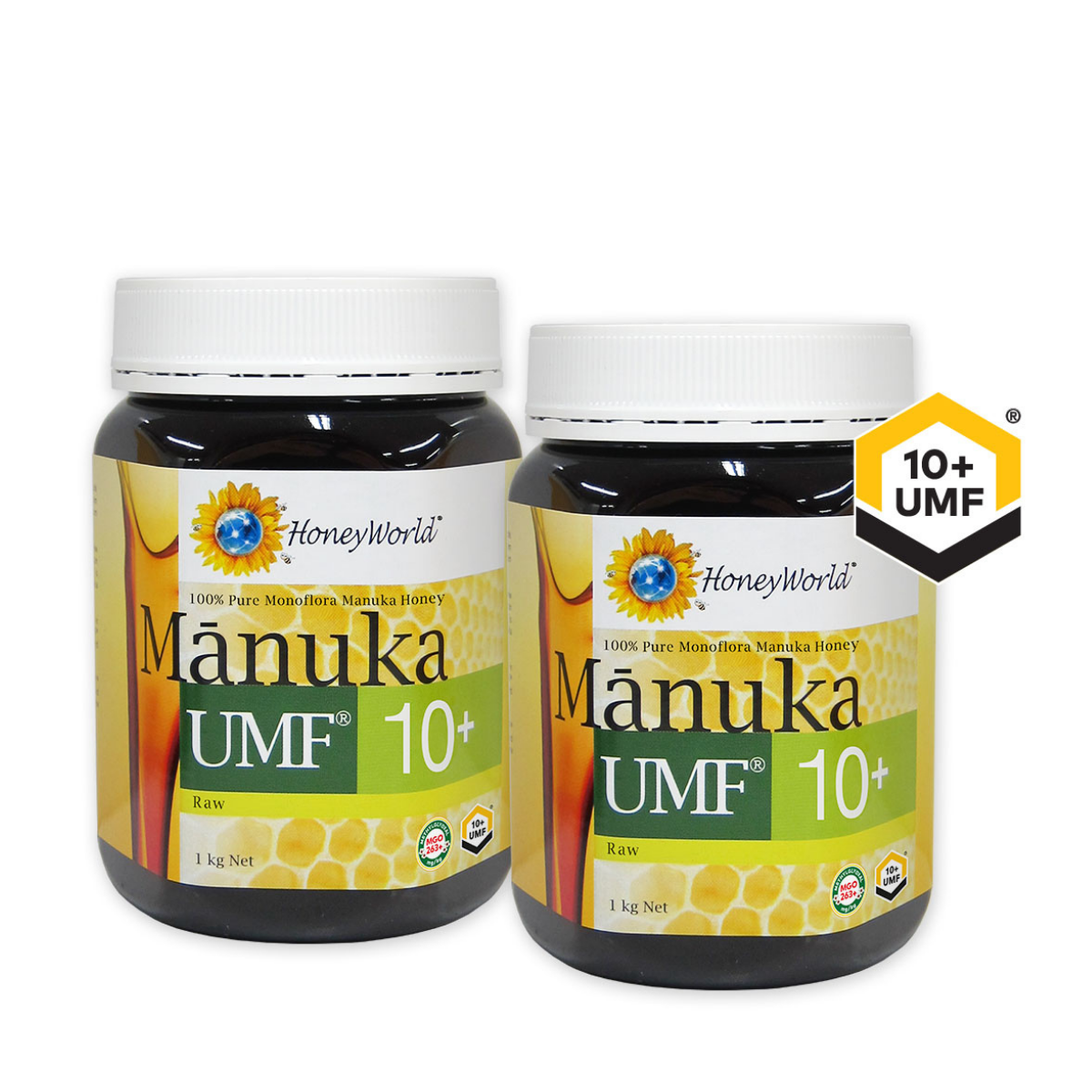 HoneyWorld®Raw Manuka UMF™ 10+ 1kg (2 Bottles)